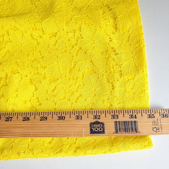 J Crew Yellow Lace Sheath Dress 0 Cotton Ladylike Mod Retro Career Summer - Picture 11 of 12